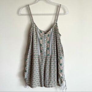 FAITHFULL THE BRAND Dove Print Shorts Romper Spaghetti Strap
